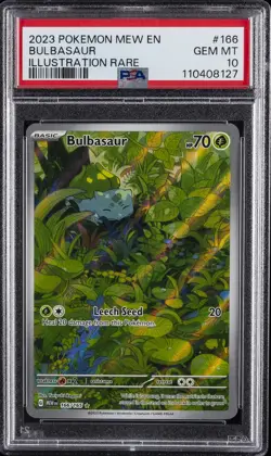 2023 POKEMON MEW EN-151 ILLUSTRATION RARE #166 BULBASAUR PSA 10 - Image 1