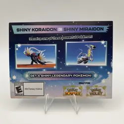 Pokemon Scarlet And Violet Code for Shiny Koraidon or Miraidon from GameStop - Image 1