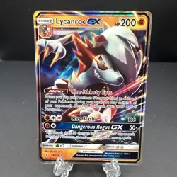 Pokemon TCG Lycanroc GX Sun & Moon: Guardians Rising 74/145 Holo Ultra Rare - Image 1