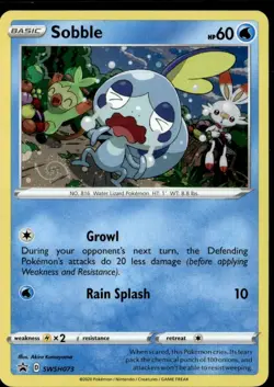 Pokemon Sobble SWSH073 Cosmos Holo SWIRL Sword & Shield Black Star Promo - Image 1