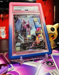 2022 POKEMON GO # 072 FULL ART / MEWTWO V PSA 10 Sword & Shield - Image 1