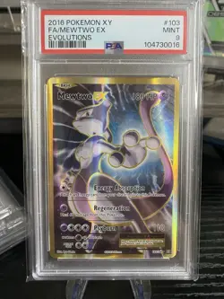 2016 Pokemon XY FA/Mewtwo EX Evolutions #103 PSA 9 Mint!! - Image 1