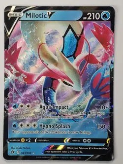 Milotic V 043/192 Holo Ultra Rare SWSH02: Rebel Clash LP English Pokemon Card - Image 1