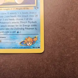 1st Edition Misty's Psyduck 90/132 Pokemon Gym Challenge Card - LP - First Ed - Image 5