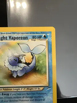 Pokemon Card - Light Vaporeon Neo Destiny 52/105 Uncommon - Image 3