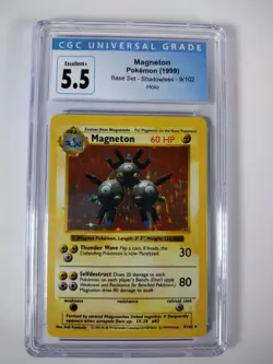 CGC 5.5 - Magneton 9/102 SHADOWLESS HOLO RARE Base Set Pokemon Card 9/102 - Image 2