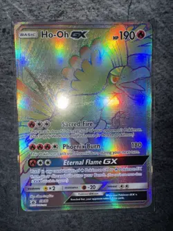 Pokemon TCG Ho-Oh GX Rainbow Holo Rare Sun & Moon SM80 Promo Card - Image 1