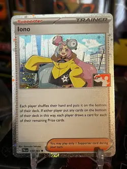 Iono Holo Pokemon Prize Pack Series 4 Promo Pokemon Card NM Play Stamp - Image 1