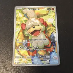 Pokemon TCG Twilight Masquerade Hisuian Growlithe Illustration Card 181/167 Rare - Image 1