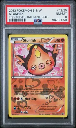 2013 B&W Legendary Treasures Radiant Collection # RC12 Stunfisk PSA 8 Card NM-M! - Image 1