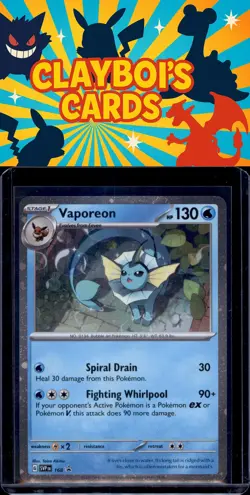 Vaporeon SV: Scarlet & Violet Promo Cards Pokemon 168 Promo NM+ - Image 1
