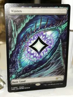 MTG English Dragon's Eye Wastes TDM Promo Basic land Near Mint Magic - Image 1