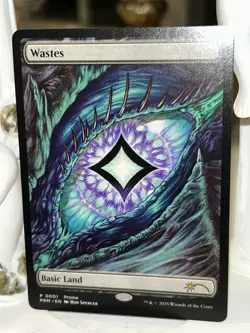 MTG English Dragon's Eye Wastes TDM Promo Basic land Near Mint Magic - Image 2