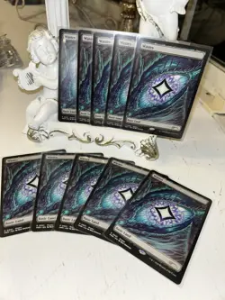 10x MTG Magic Dragon's Eye Wastes TDM Promo Basic land English Near Mint - Image 1