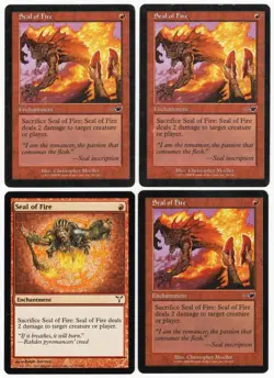 Seal of Fire x4 4x Various Sets PLAYSET Red Common Enchantment MTG LP - NM AZ2 - Image 1