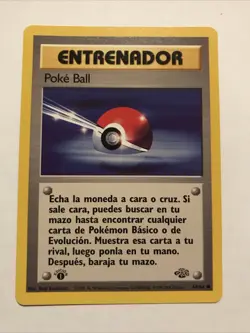 Poke Ball 64/64 Jungle Regular 1st Edition TRAINER Pokemon TCG Spanish Card - Image 1