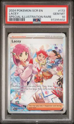 2024 POKEMON SCR EN-STELLAR CROWN SPECIAL ILLUSTRATION RARE #172 LACEY PSA 10 - Image 1