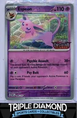 2023 Pokemon Obsidian Flames #086/197 Espeon Stamped Promo SEALED F682 - Image 1
