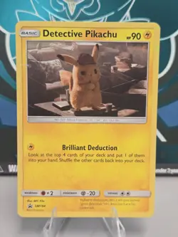 Pokemon Detective Pikachu #SM194 Sm Holo Black Star Promo 2019 TCG MP - Image 1