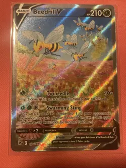 Pokemon TCG Beedrill v 161 Astral Radiance Holo Two Star Ultra Rare - Image 1