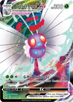 Pokemon TCG Butterfree VMAX 002/189 Darkness Ablaze SWSH03 Holo Rare NM - Image 1