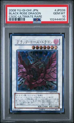 2008 YU-GI-OH! JPN CSOC-CROSSROADS OF CHAOS #JP039 BLACK ROSE DRAGON PSA 10 - Image 1
