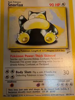 Snorlax 30/130 Base Set 2 Regular Pokemon TCG Card LP - Image 1