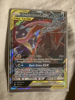 Pokemon TCG Unbroken Bonds Greninja & Zoroark GX Tag Team Mint Holo Card 107/214 - Image 1