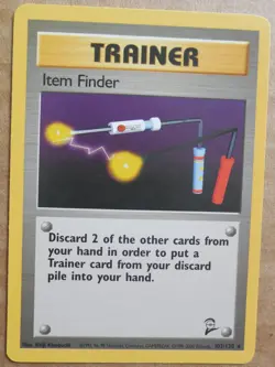 Item Finder 103/130 Rare Non-Holo Base 2 Set Pokemon Trainer Card LP - Image 1