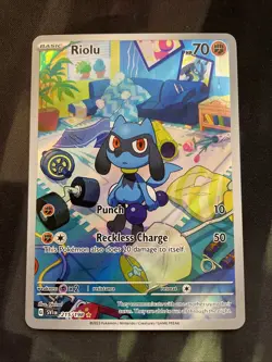 Riolu 215/198 Sv01: Scarlet & Violet Base Set Holo Pokemon Card Full Art - Image 1