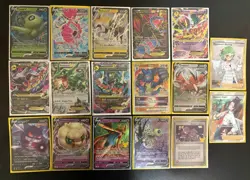 Pokemon Card Lot (17) - V/EX/VSTAR Bundle w/ Rayquaza, Gengar, Celebi, Trainers - Image 1