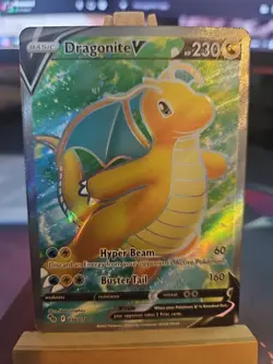 Pokemon TCG Dragonite v Full Art Holo Ultra Rare Card Pokemon Go 076/078 NM - Image 1
