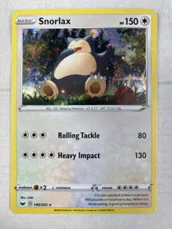 Snorlax - Cosmos Holo - Sword Shield 140/202 Blister Promo Pokemon Card NM - Image 1