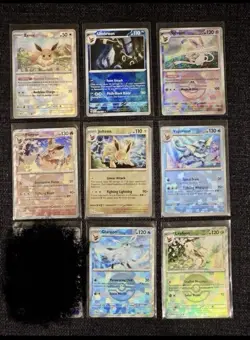 Prismatic Evolutions 8 Card Eeveelution Poke Ball Holo Set Pokemon - NM - Image 1