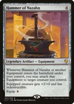 1 x Hammer of Nazahn Commander 2017 #51 MTG Magic: the Gathering NM 051 - Image 1