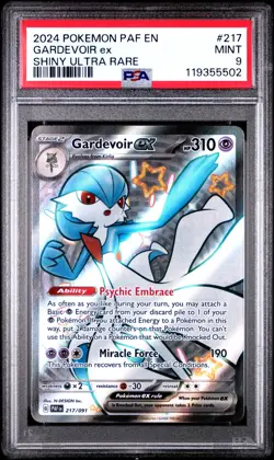 2024 POKEMON PAF EN-PALDEAN FATES SHINY ULTRA RARE #217 GARDEVOIR EX PSA 9 - Image 1