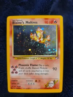 Pokemon TCG Blaine's Moltres 1/132 Gym Heroes Unlimited MP/HP - Image 2