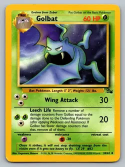 Pokemon TCG Fossil Golbat #34 - Image 1