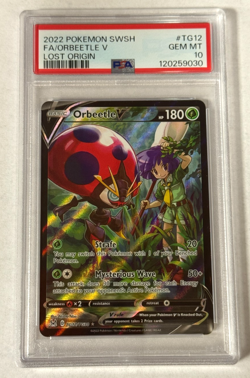 Orbeetle V Full Art PSA 10 GEM MT 2022 Pokemon SWSH Lost Origin #TG12/TG30 - Image 1