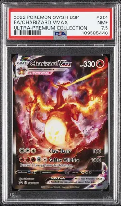 2022 POKEMON SWSH BLACK STAR PROMO #261 FULL ART/CHARIZARD VMAX PSA 7.5 - Image 1