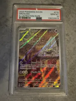 PSA 10 Gem MT Drowzee 210/198 Illustration Rare Pokemon Scarlet and Violet - Image 1