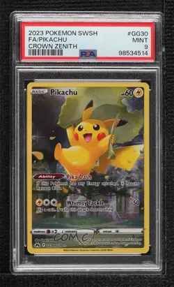 Full Art - Pikachu Pokemon Sword & Shield Crown Zenith Galarian Gallery PSA 9 - Image 1