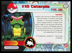 1999 Topps Pokemon TV Animation Series 1 Caterpie Green Logo #10 - Image 2