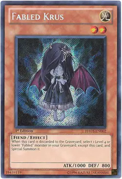 Yu-Gi-Oh Card - HA03-EN002 - FABLED KRUS (secret rare holo) - NM/Mint - Image 1