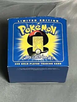 23K Gold Plated PIKACHU Trading Card 1999 Burger King Pokemon Ball Complete New! - Image 2