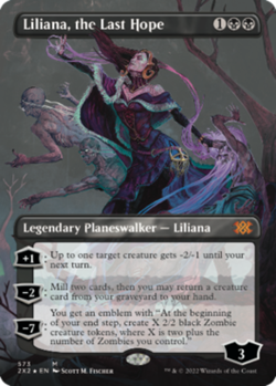 MTG Liliana, the Last Hope - Textured Foil - Borderless, NM-Mint, English Double - Image 1