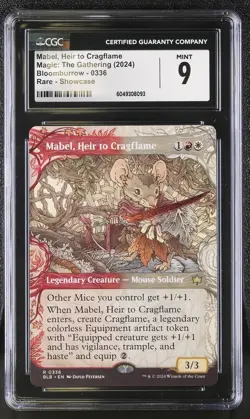 MABEL, HEIR TO CRAGFLAME Bloomburrow Showcase Rare CGC 9 MTG [Nostalgium] - Image 1