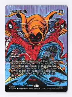 Saw in Half (Borderless) 0021 (M) MTG Marvel's Spider-Man Eternal-Legal (MAR) - Image 1