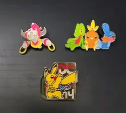 Pokemon Pikachu Pin DC 2014 Promo Collector Pin Treecko Torchic Mudkip Hoopa EX - Image 1