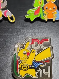 Pokemon Pikachu Pin DC 2014 Promo Collector Pin Treecko Torchic Mudkip Hoopa EX - Image 2